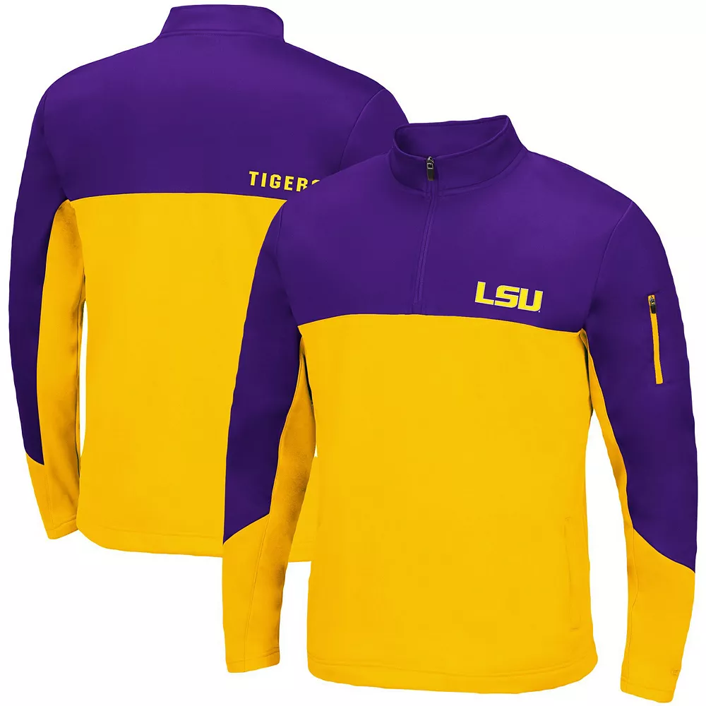 Men's Colosseum Purple LSU Tigers Triple Dog Dare Quarter-Zip Jacket - Image 2