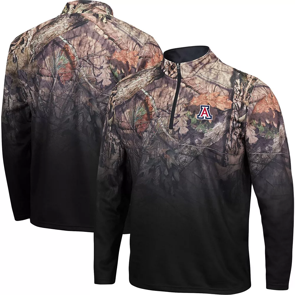 Men's Colosseum Black Arizona Wildcats Mossy Oak Fleet II Quarter-Zip Jacket - Image 2