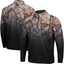 Men's Colosseum Black Maryland Terrapins Mossy Oak Fleet II Quarter-Zip Jacket