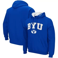 Men's Colosseum Royal BYU Cougars Arch & Logo 3.0 Pullover Hoodie