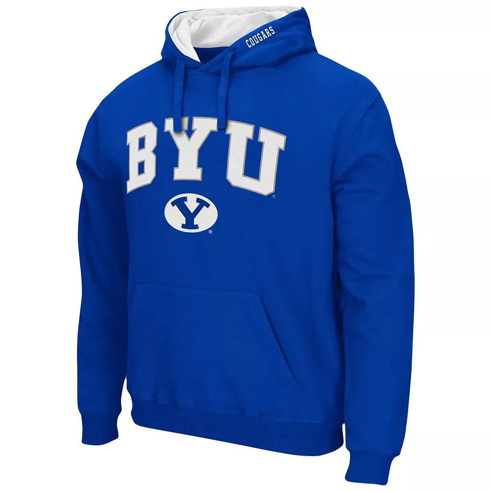 Men's Colosseum Royal BYU Cougars Arch & Logo 3.0 Pullover Hoodie - Image 3