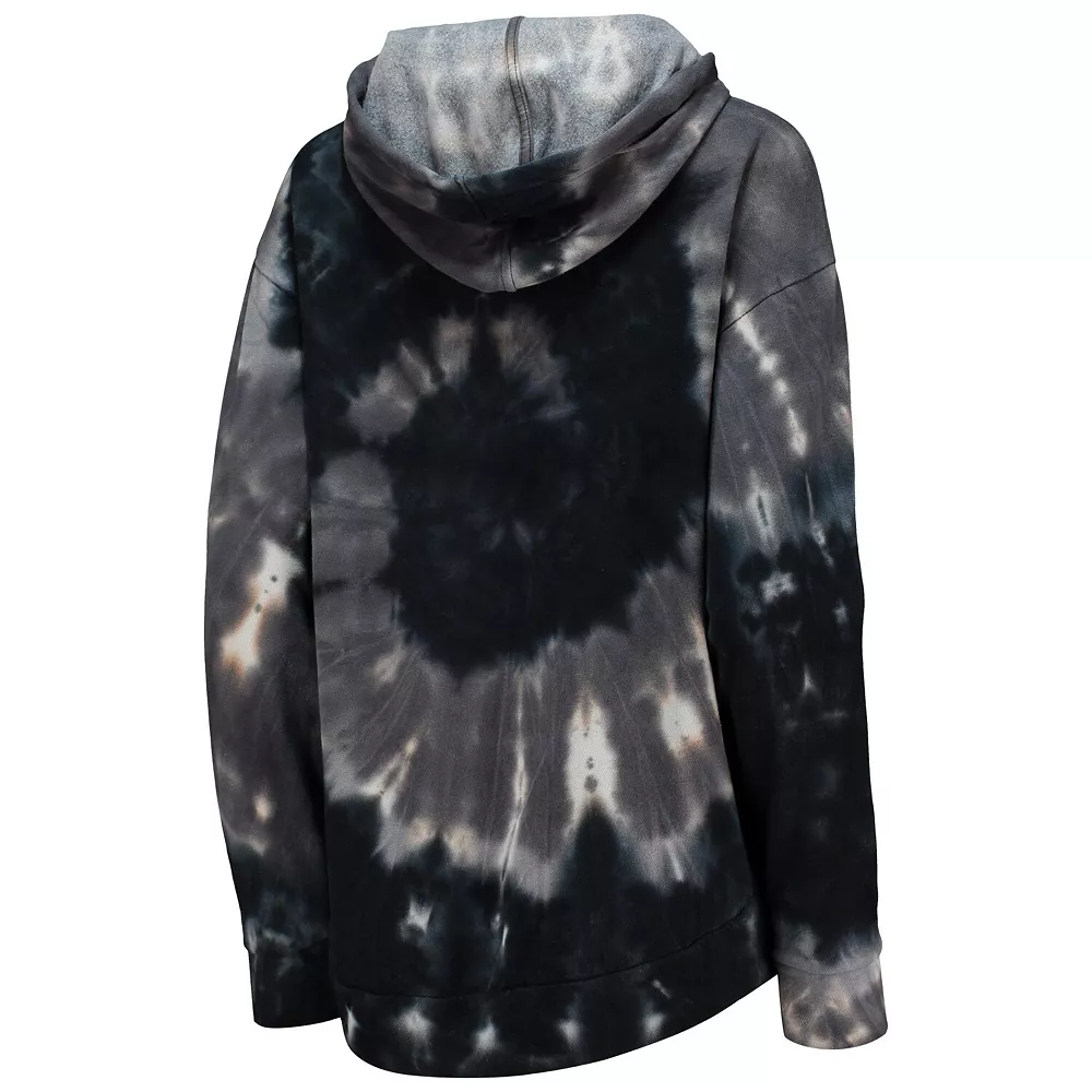 Women's Colosseum Black Clemson Tigers Slow Ride Spiral Tie-Dye Oversized Pullover Hoodie - Image 4