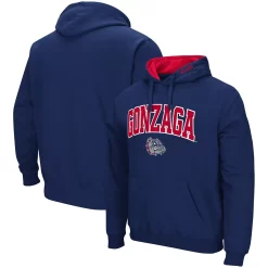 Men's Colosseum Navy Gonzaga Bulldogs Arch And Logo Pullover Hoodie