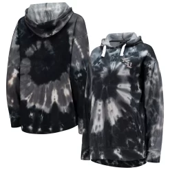 Women's Colosseum Black Florida State Seminoles Slow Ride Spiral Tie-Dye Oversized Pullover Hoodie