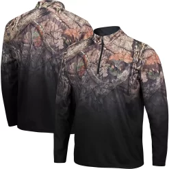 Men's Colosseum Black West Virginia Mountaineers Mossy Oak Fleet II Quarter-Zip Jacket