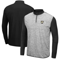 Men's Colosseum Heathered Gray/Black Army Black Knights Prospect Quarter-Zip Jacket