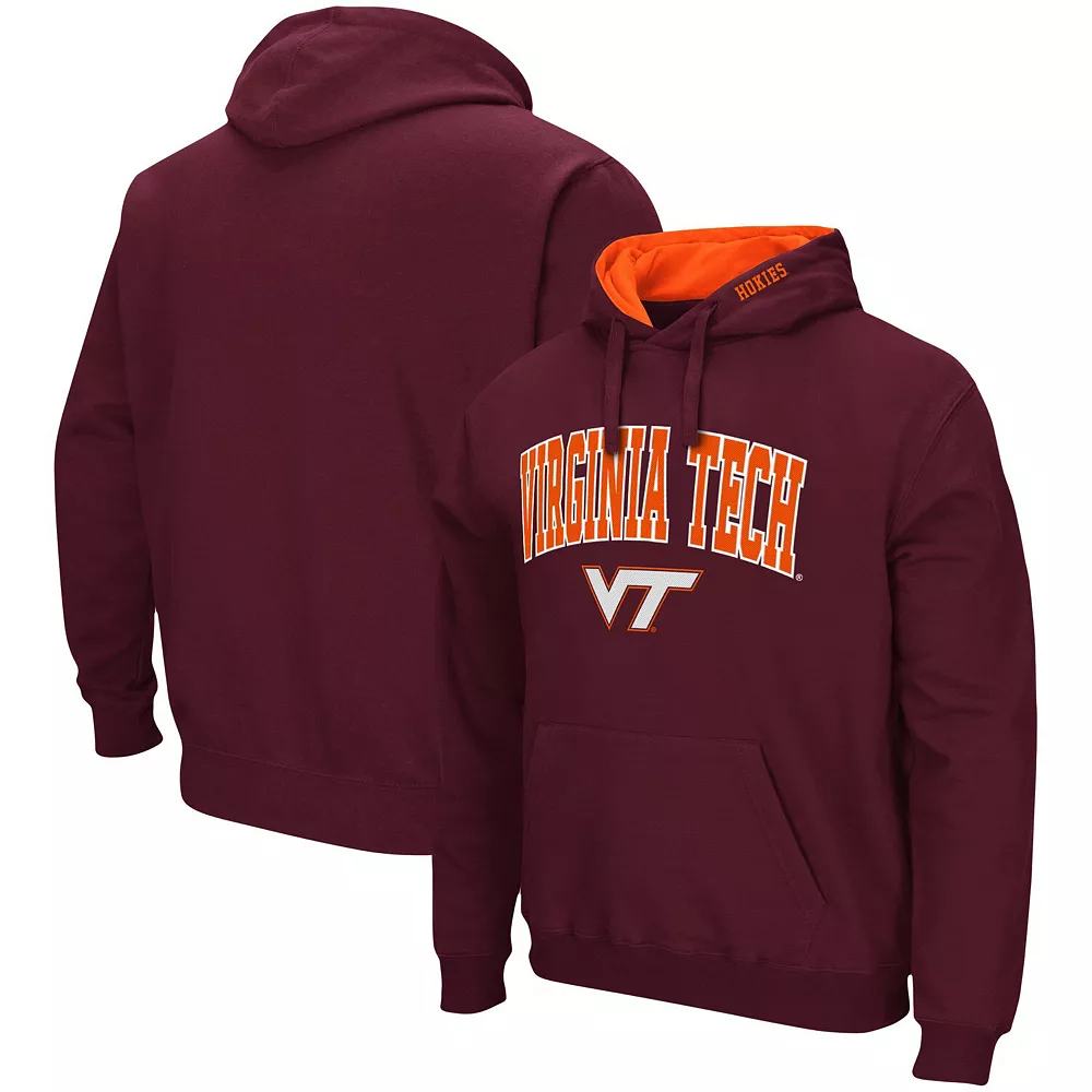 Men's Colosseum Maroon Virginia Tech Hokies Arch & Logo 3.0 Pullover Hoodie - Image 2