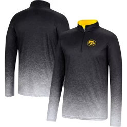 Men's Colosseum Black Iowa Hawkeyes Walter Quarter-Zip Windshirt