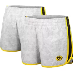 Women's Colosseum White/Black Iowa Hawkeyes The Plastics Geo Print Shorts