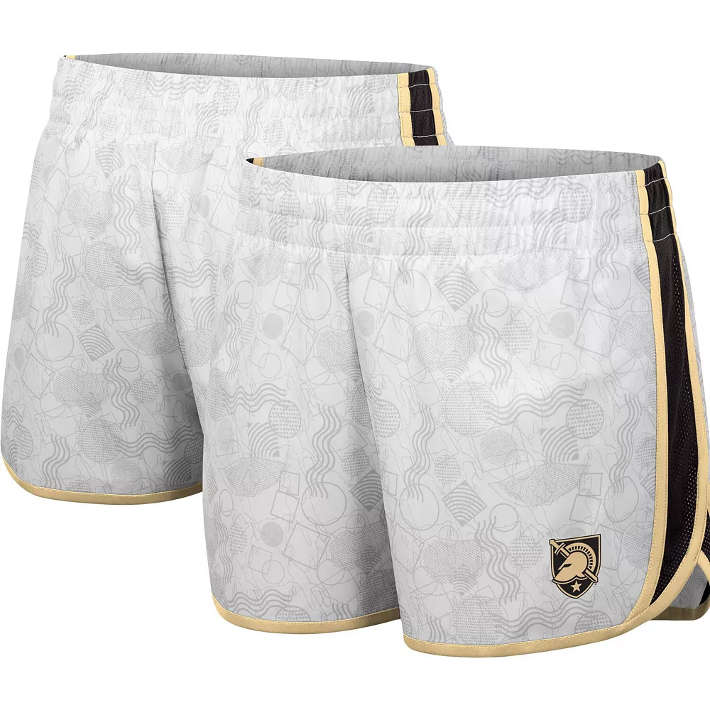 Women's Colosseum White/Black Army Black Knights The Plastics Geo Print Shorts - Image 2