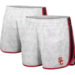 Women's Colosseum White/Black USC Trojans The Plastics Geo Print Shorts