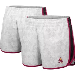 Women's Colosseum White/Black Arizona State Sun Devils The Plastics Geo Print Shorts
