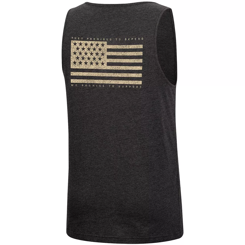 Men's Colosseum Heathered Black Alabama Crimson Tide Military Appreciation OHT Transport Tank Top - Image 4