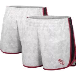 Women's Colosseum White/Black Florida State Seminoles The Plastics Geo Print Shorts