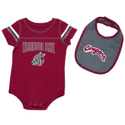 Newborn & Infant Colosseum Cardinal Washington State Cougars Chocolate Bodysuit & Bib Set