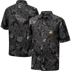 Men's Colosseum Black Army Black Knights The Dude Camp Button-Up Shirt