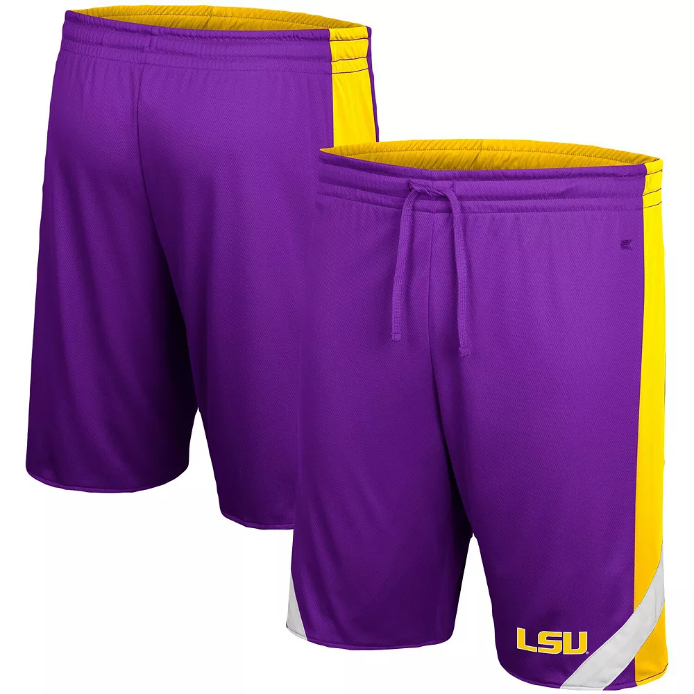 Men's Colosseum Purple/Gold LSU Tigers Big & Tall Team Reversible Shorts - Image 2