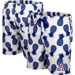 Men's Colosseum White/Navy Arizona Wildcats Pineapple Swim Shorts