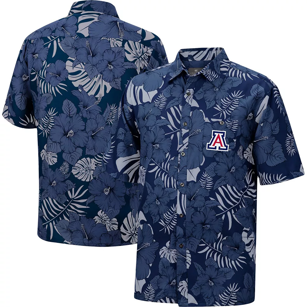 Men's Colosseum Navy Arizona Wildcats The Dude Camp Button-Up Shirt