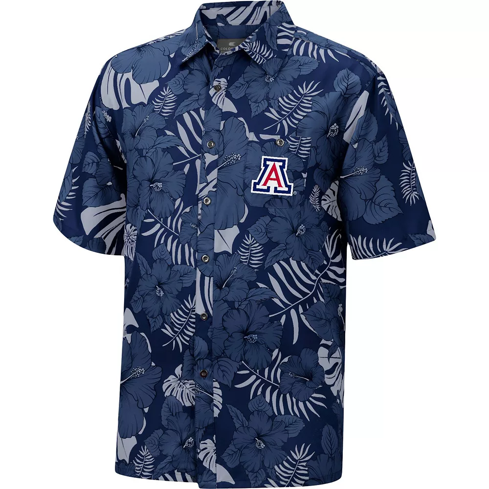 Men's Colosseum Navy Arizona Wildcats The Dude Camp Button-Up Shirt - Image 3