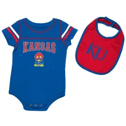 Newborn & Infant Colosseum Royal Kansas Jayhawks Chocolate Bodysuit & Bib Set