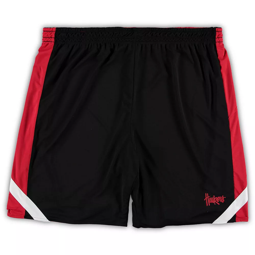 Men's Colosseum Scarlet/Black Nebraska Huskers Big & Tall Team Reversible Shorts - Image 4