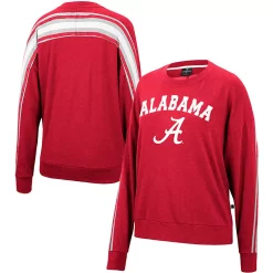 Women's Colosseum Heathered Crimson Alabama Crimson Tide Team Oversized Pullover Sweatshirt
