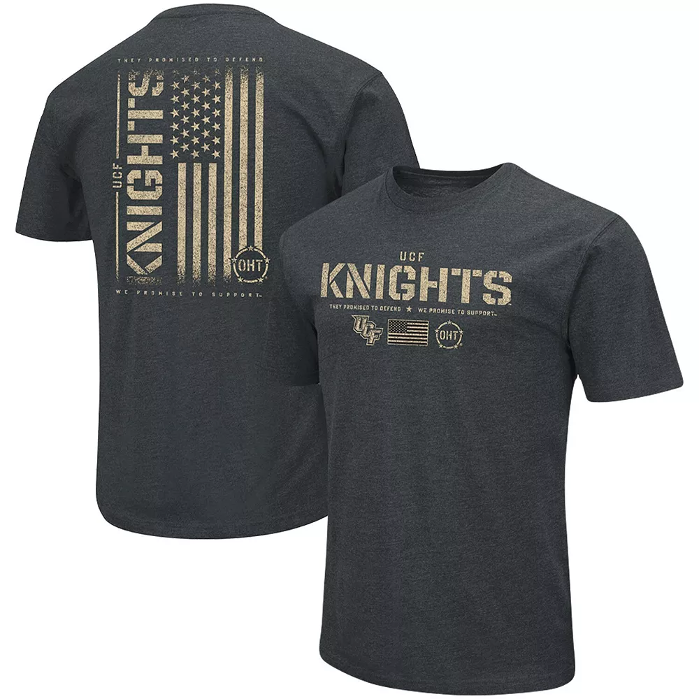 Men's Colosseum Heathered Black UCF Knights OHT Military Appreciation Flag 2.0 T-Shirt - Image 2