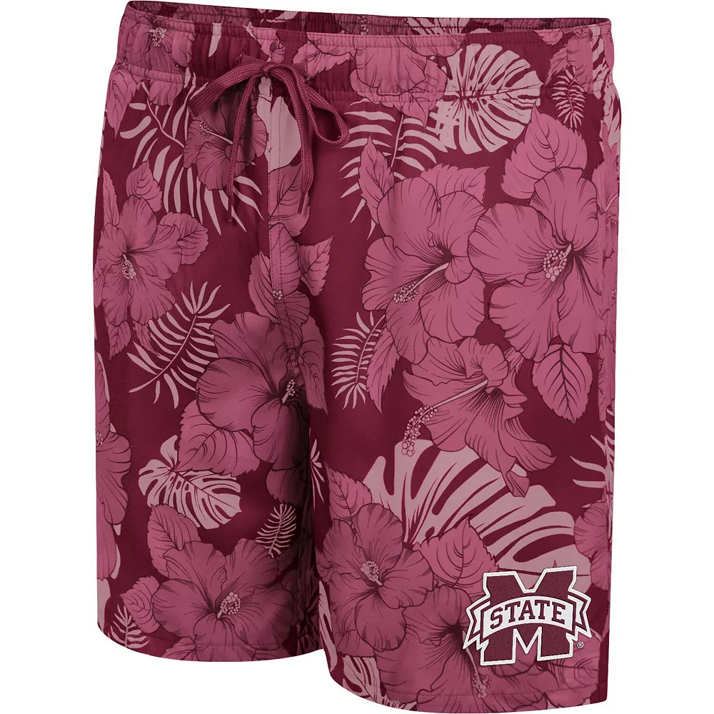 Men's Colosseum Maroon Mississippi State Bulldogs The Dude Swim Shorts - Image 3