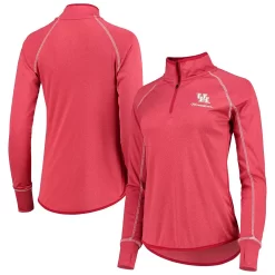 Women's Colosseum Red Houston Cougars Stingray Raglan Quarter-Zip Top