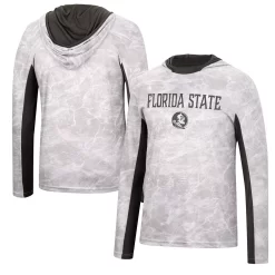 Men's Colosseum White Florida State Seminoles Mossy Oak Long Sleeve Hoodie T-Shirt