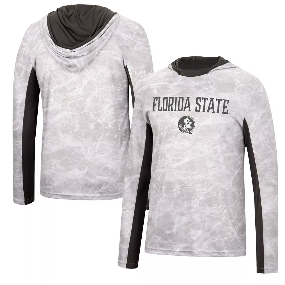 Men's Colosseum White Florida State Seminoles Mossy Oak Long Sleeve Hoodie T-Shirt - Image 2