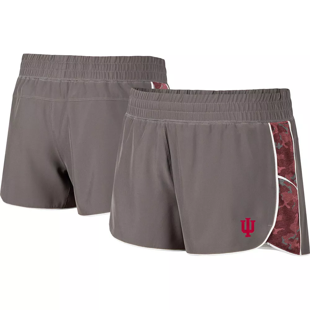 Women's Colosseum Gray/Crimson Indiana Hoosiers Pamela Lined Shorts - Image 2