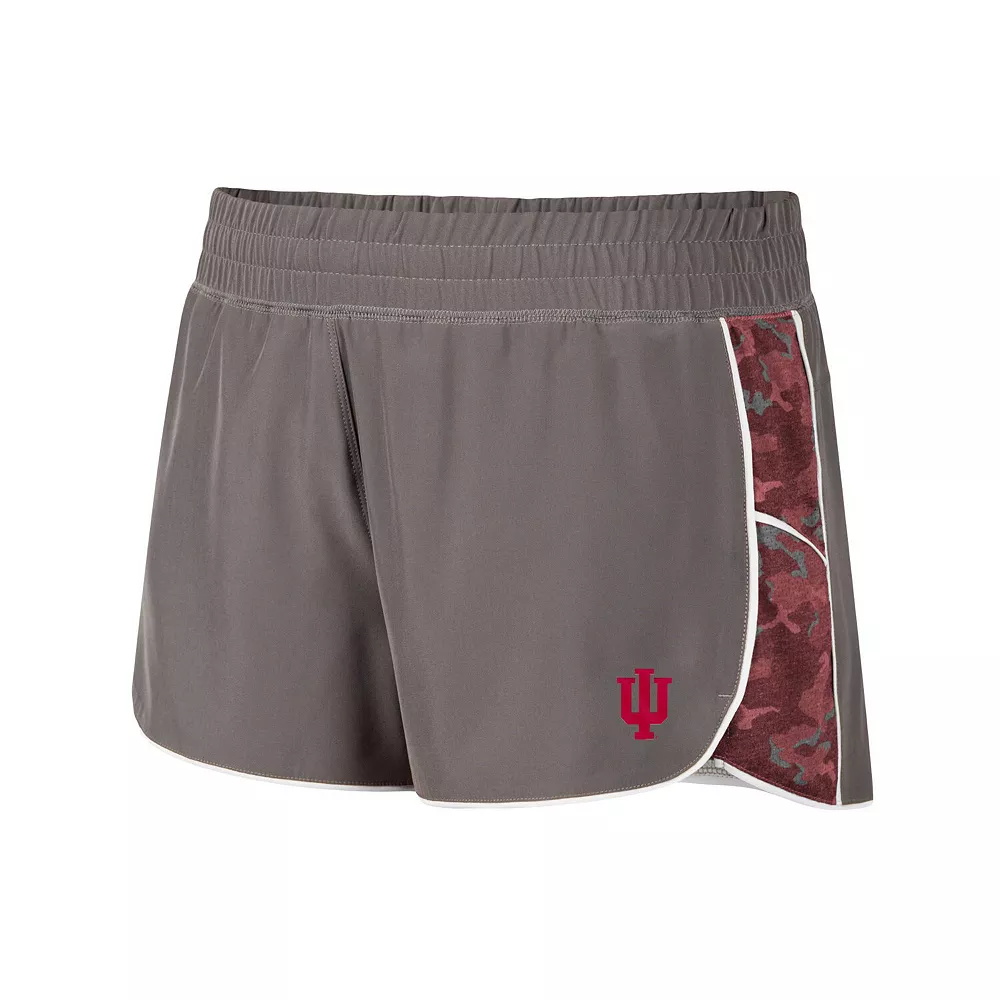 Women's Colosseum Gray/Crimson Indiana Hoosiers Pamela Lined Shorts - Image 3