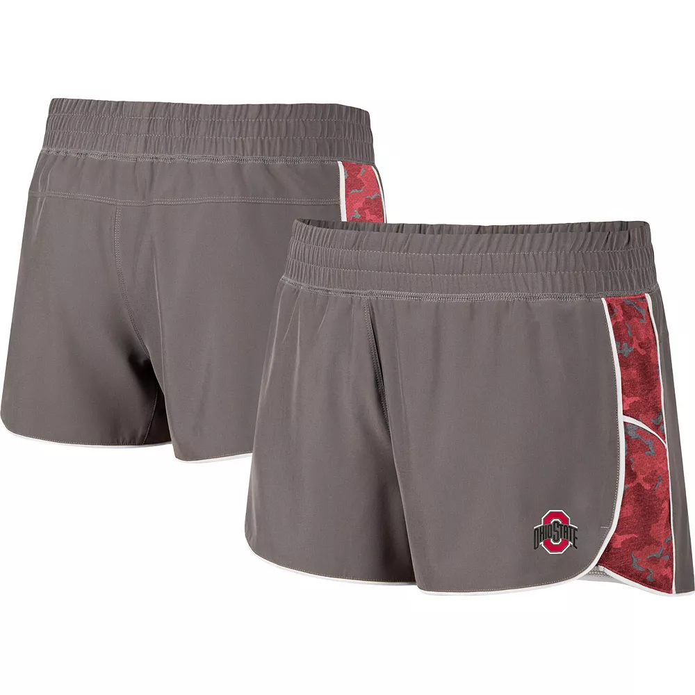 Women's Colosseum Gray/Scarlet Ohio State Buckeyes Pamela Lined Shorts - Image 2