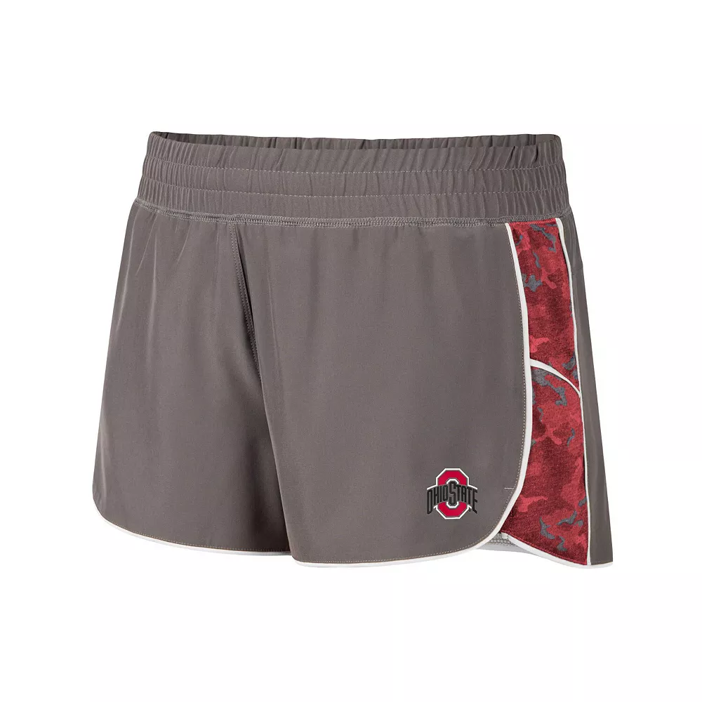 Women's Colosseum Gray/Scarlet Ohio State Buckeyes Pamela Lined Shorts - Image 3
