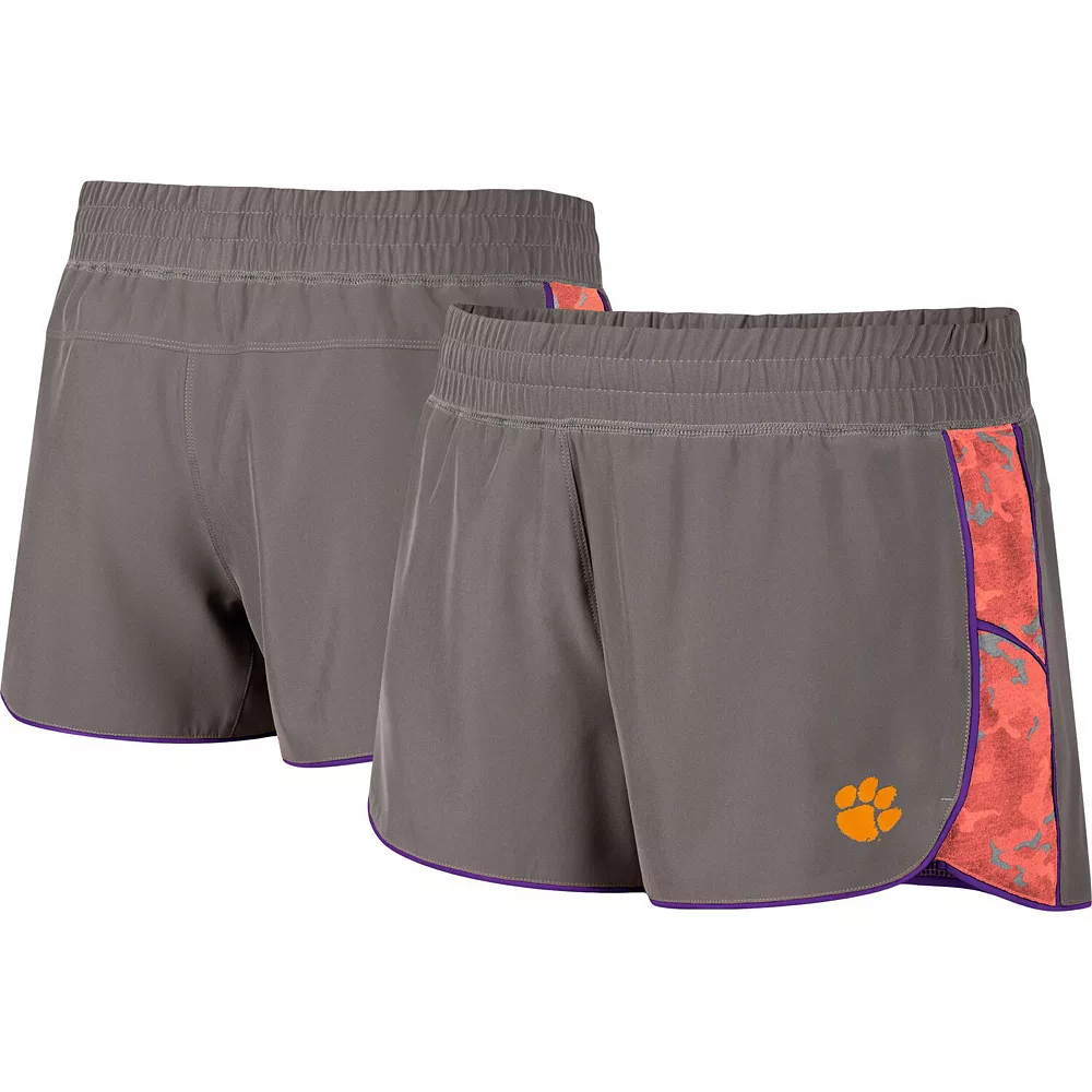 Women's Colosseum Gray/Orange Clemson Tigers Pamela Lined Shorts - Image 2