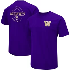 Men's Colosseum Purple Washington Huskies Baseball On-Deck 2-Hit T-Shirt