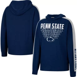 Youth Colosseum Heathered Navy Penn State Nittany Lions Wind Changes Raglan Hoodie T-Shirt