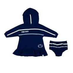 Girls Infant Colosseum Navy Penn State Nittany Lions Winifred Hoodie Dress & Bloomer Set
