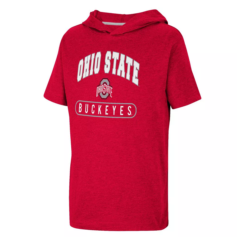 Youth Colosseum Scarlet Ohio State Buckeyes Varsity Hooded T-Shirt - Image 3
