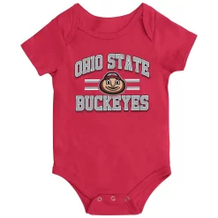 Newborn & Infant Colosseum Scarlet Ohio State Buckeyes Core Stripe Bodysuit