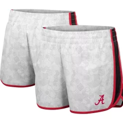 Women's Colosseum White/Black Alabama Crimson Tide The Plastics Geo Print Shorts