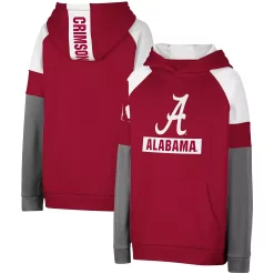 Youth Colosseum Crimson Alabama Crimson Tide Colorblocked Pullover Hoodie