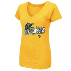 Women's Colosseum Gold West Virginia Mountaineers 2022 V-Neck Fan T-Shirt