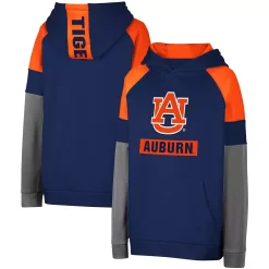Youth Colosseum Navy Auburn Tigers Colorblocked Pullover Hoodie