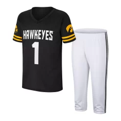 Youth Colosseum Black/White Iowa Hawkeyes Football Jersey And Pants Set
