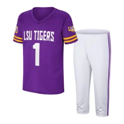 Youth Colosseum Purple/White LSU Tigers Football T-Shirt And Pants Set