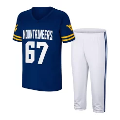 Youth Colosseum Navy/White West Virginia Mountaineers Football Jersey & Pants Set