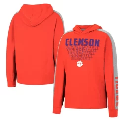 Youth Colosseum Heathered Orange Clemson Tigers Wind Changes Raglan Hoodie T-Shirt